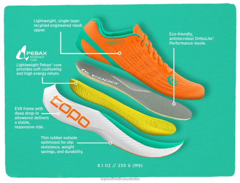 SPECTER Topo Athletic Men 8FZ0V53 Orange/Seafoam Footwear
