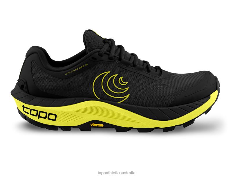 MTN RACER 3 Topo Athletic Men 8FZ0V81 Black/Lime Footwear