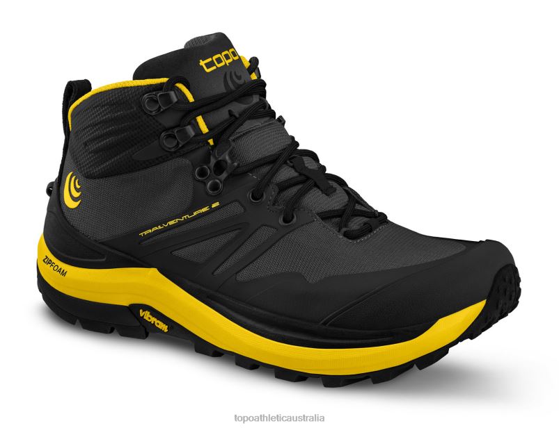 TRAILVENTURE 2 Topo Athletic Men 8FZ0V97 Charcoal/Mustard Footwear
