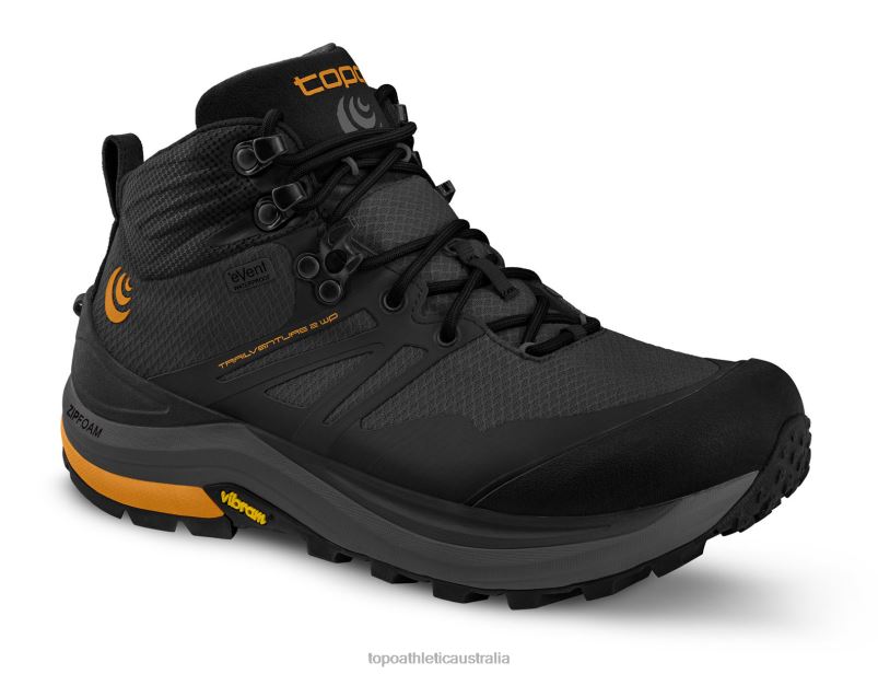 TRAILVENTURE 2 WP Topo Athletic Men 8FZ0V78 Charcoal/Orange Footwear