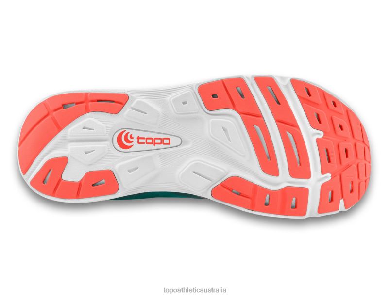 MAGNIFLY 4 Topo Athletic Women 8FZ0V14 Emerald/Coral Footwear