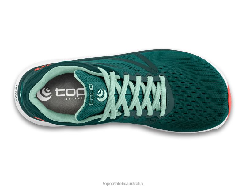 MAGNIFLY 4 Topo Athletic Women 8FZ0V14 Emerald/Coral Footwear