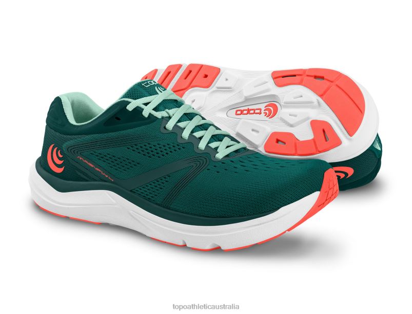 MAGNIFLY 4 Topo Athletic Women 8FZ0V14 Emerald/Coral Footwear