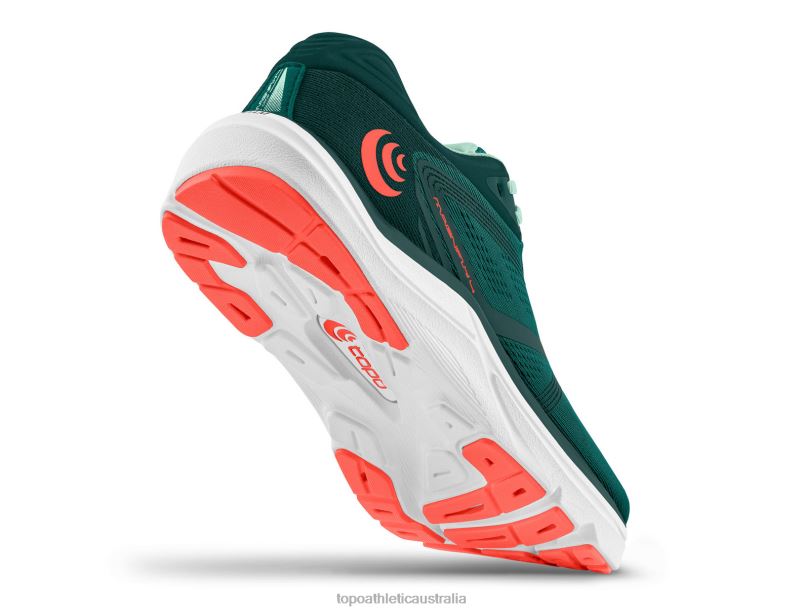 MAGNIFLY 4 Topo Athletic Women 8FZ0V14 Emerald/Coral Footwear