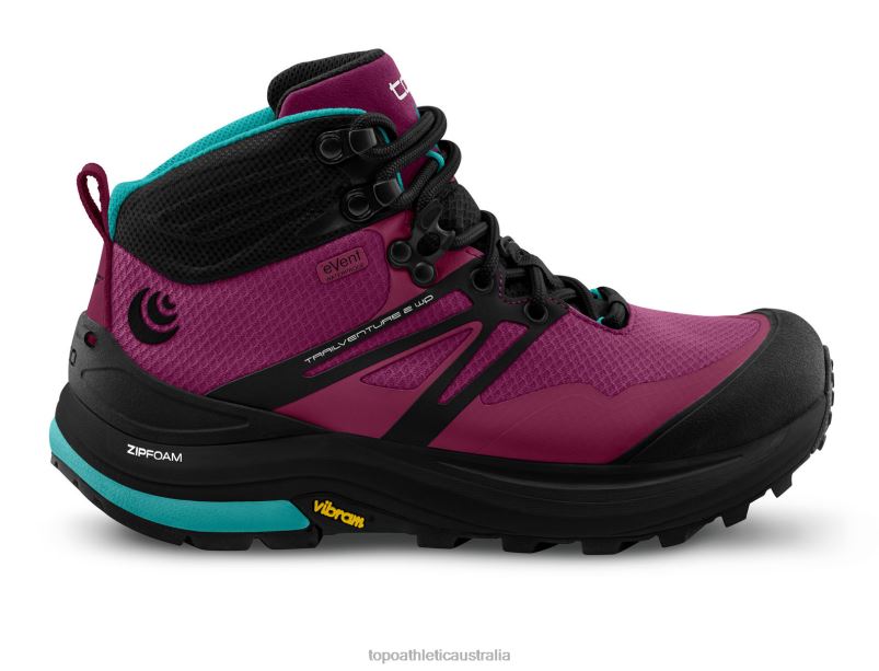 TRAILVENTURE 2 WP Topo Athletic Women 8FZ0V28 Raspberry/Black Footwear